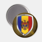 Moldavië Metallic Embleem Magneet (Voorkant / Achterkant)