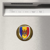 Moldavië Metallic Embleem Magneet (Insitu (Vaatwasser))