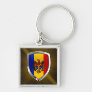Moldavië Metallic Embleem Sleutelhanger