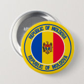 Moldavië-ronde Embleem Ronde Button 7,6 Cm (Voorkant /achterkant)