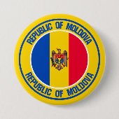 Moldavië-ronde Embleem Ronde Button 7,6 Cm (Voorkant)