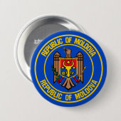 Moldavië-ronde Embleem Ronde Button 7,6 Cm (Voorkant /achterkant)