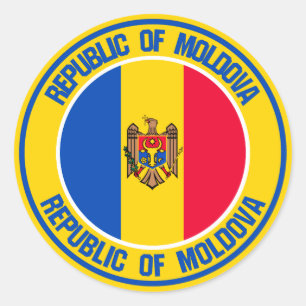 Moldavië-ronde Embleem Ronde Sticker
