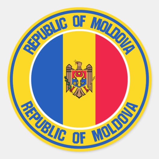 Moldavië-ronde Embleem Ronde Sticker (Voorkant)
