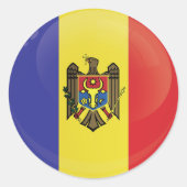 Moldavië-ronde pictogramvlag ronde sticker (Voorkant)