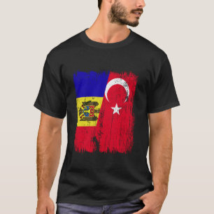 Moldavië Turkije Halve Vlag Turkiye Moldavische Tu T-shirt
