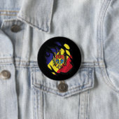 Moldavië verscheurde vlag ronde button 7,6 cm (In situ)