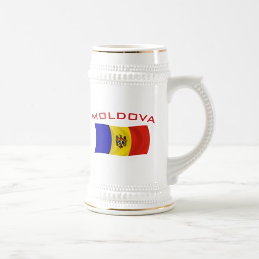 Moldavië vlag 2 bierpul (Rechts)