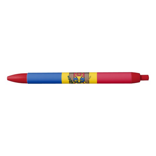Moldavië-vlag Blauwe Inkt Pen (Voorkant)