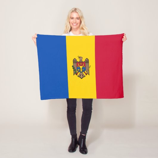 Moldavië Vlag Fleece Deken (In situ)