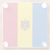 Moldavië-vlag Glazen Onderzetter (Achterkant)