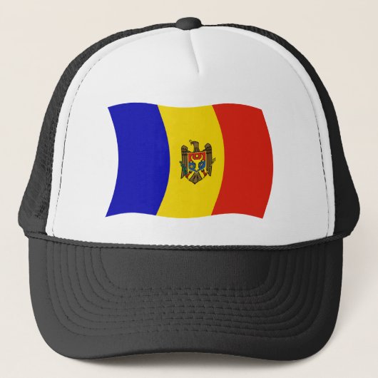 Moldavië Vlag Hoed Trucker Pet (Voorkant)