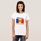 Moldavië Vlag + Kaart + Tekst T-shirt (Voorkant volledig)