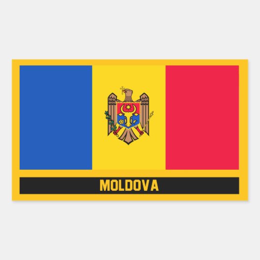 Moldavië-vlag Rechthoekige Sticker (Voorkant)
