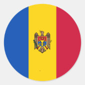 Moldavië-vlag Ronde Sticker (Voorkant)