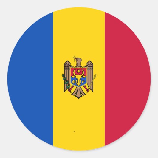 Moldavië-vlag Ronde Sticker (Voorkant)