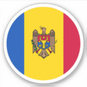 Moldavië Vlag Ronde Sticker (Voorkant)
