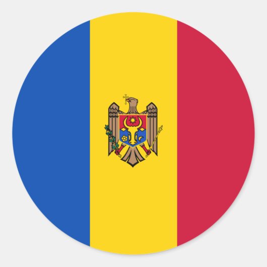 Moldavië-vlag Ronde Sticker (Voorkant)
