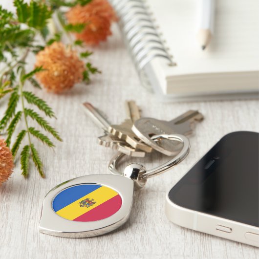 Moldavië-vlag Sleutelhanger (Zijkant)