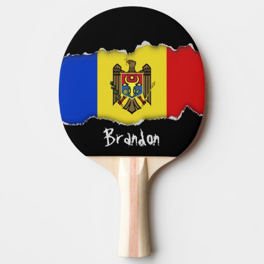 Moldavië-vlag Tafeltennisbatje (Voorkant)