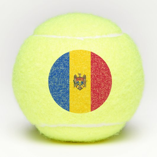 Moldavië-vlag Tennisballen (Voorkant)