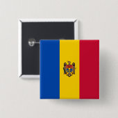 Moldavië-vlag Vierkante Button 5,1 Cm (Voorkant /achterkant)