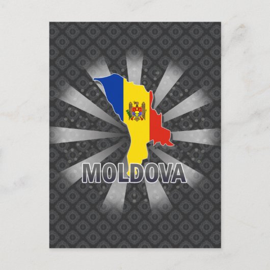 Moldavië-vlaggenkaart 2.0 briefkaart (Voorkant)