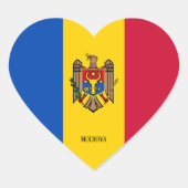 Moldavië-vlagpatriottisch Hart Sticker (Voorkant)