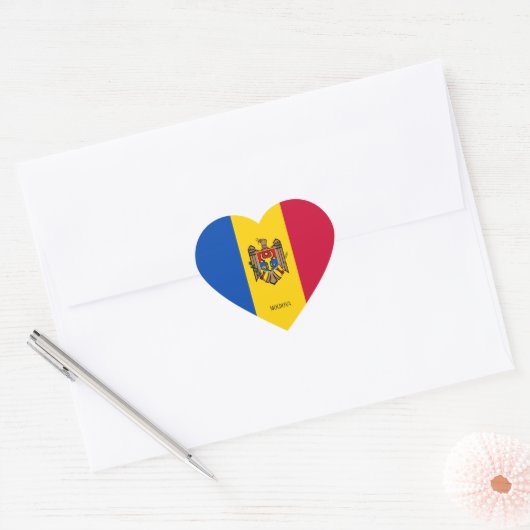 Moldavië-vlagpatriottisch Hart Sticker (Envelop)