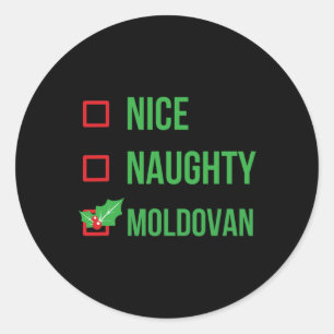 Moldavisch Grappig Moldavië Pajama Kerstmis Ronde Sticker