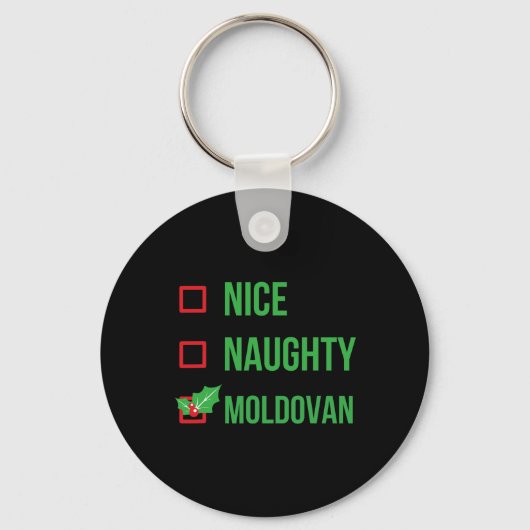Moldavisch Grappig Moldavië Pajama Kerstmis Sleutelhanger (Voorkant)