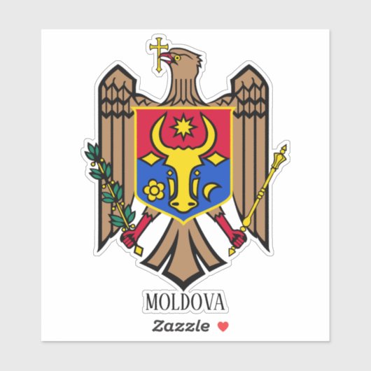 Moldavische nationale wapenschild sticker (Vel)