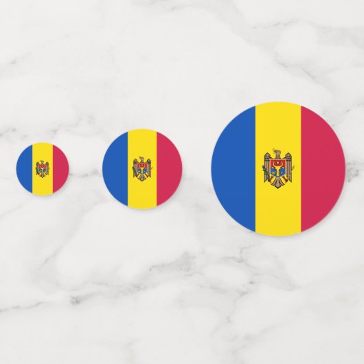 Moldavische vlag confetti (Achterkanten)