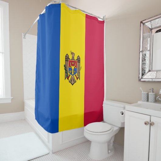 Moldavische vlag douchegordijn (In situ)