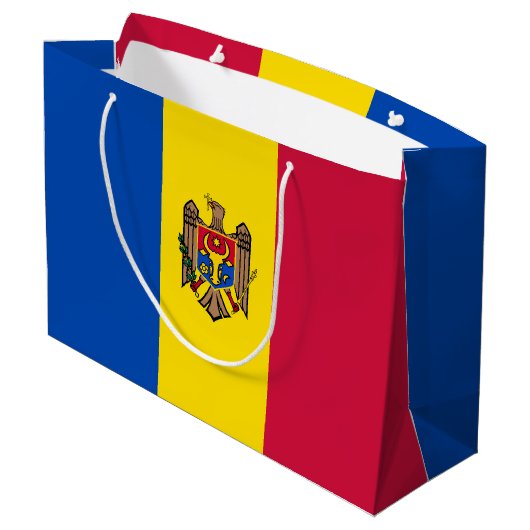 Moldavische vlag groot cadeauzakje (Achterkant Gekanteld)