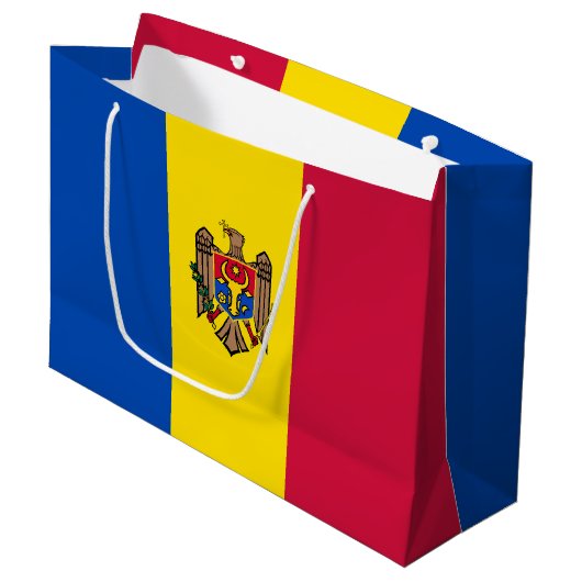 Moldavische vlag groot cadeauzakje (Voorkant Gekanteld)