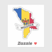 Moldavische vlag kaart sticker (Vel)