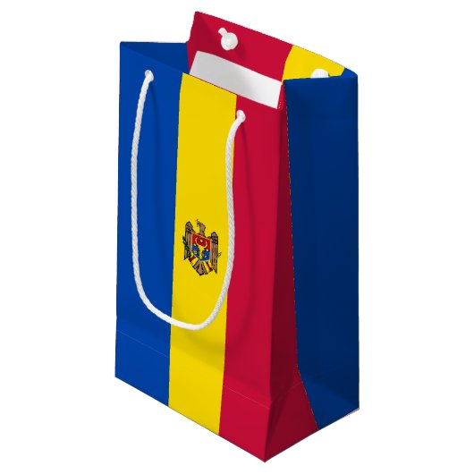 Moldavische vlag klein cadeauzakje (Voorkant Gekanteld)
