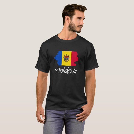 Moldavische vlag Moldavië 1 T-shirt (Voorkant volledig)