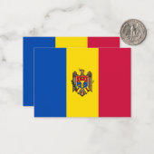 Moldavische vlag notitiekaartje (Voorkant / Achterkant in situ)