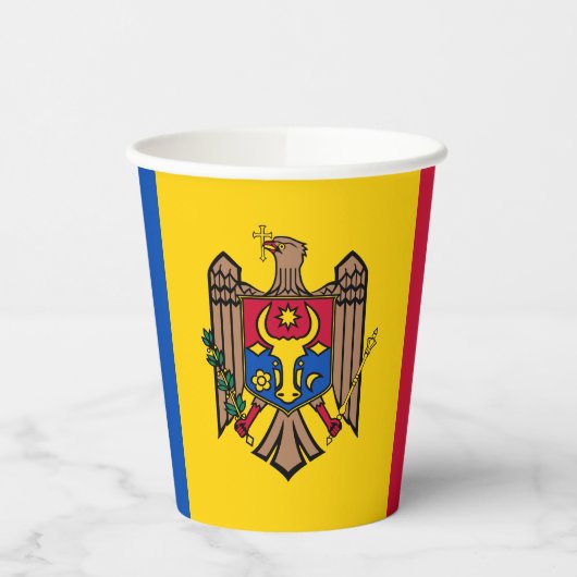 Moldavische vlag papieren bekers (Links)