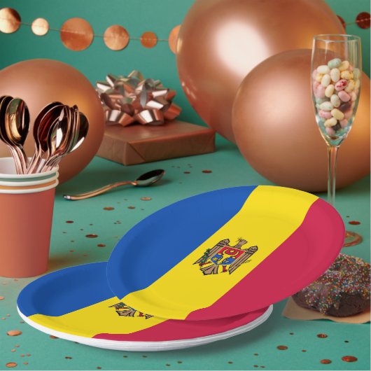 Moldavische vlag papieren bordje (Multi)