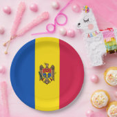 Moldavische vlag papieren bordje (Feest)