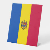 Moldavische vlag reclamebord met voetstuk (Voorkant)