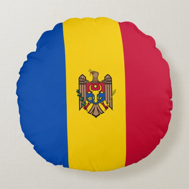 Moldavische vlag rond kussen (Voorkant)