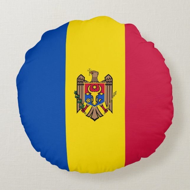 Moldavische vlag rond kussen (Achterkant)