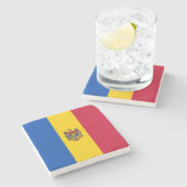 Moldavische vlag stenen onderzetter (Zijkant)