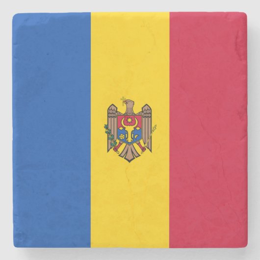 Moldavische vlag stenen onderzetter (Voorkant)