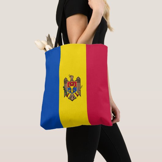 Moldavische vlag tote bag (Dichtbij)