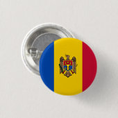 Moldavische vlag, vlag van Moldavië Ronde Button 3,2 Cm (Voorkant /achterkant)